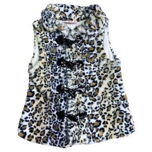 Plush Vest Little Lass Girls Size 4T Cheetah Print